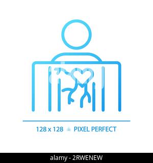 Angiography pixel perfect gradient linear vector icon Stock Vector