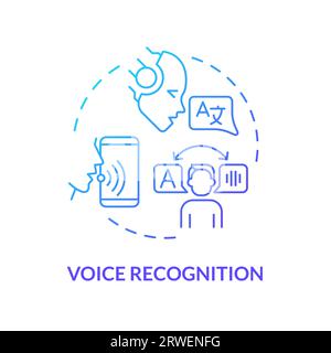 2D voice recognition gradient icon concept Stock Vector