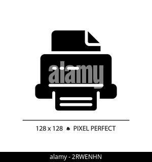 2D printer glyph style black icon Stock Vector