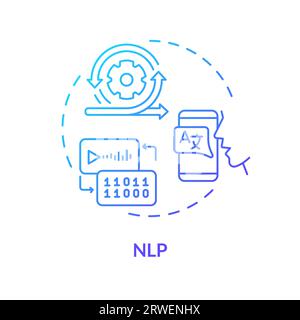 2D NLP gradient icon concept Stock Vector