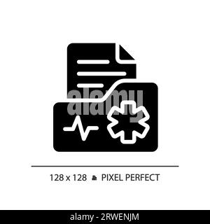 2D medical record glyph style icon Stock Vector