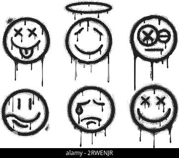 Spray Painted Graffiti smiling face emoticon Stock Vector Image & Art ...