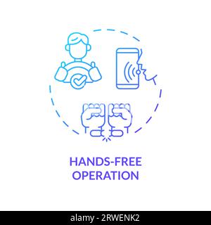 2D hands-free operation gradient icon concept Stock Vector