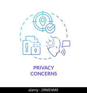 2D privacy concerns gradient icon concept Stock Vector