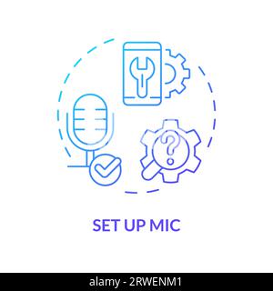 2D set up mic gradient icon concept Stock Vector