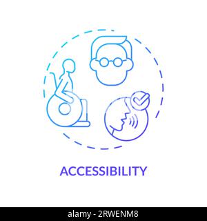 2D accessibility gradient icon concept Stock Vector