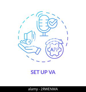2D set up VA gradient icon concept Stock Vector