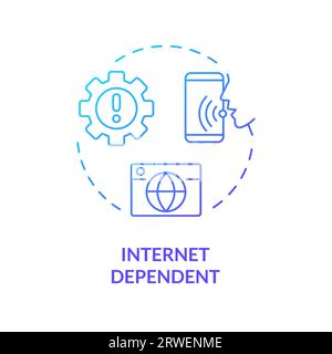 2D internet dependent gradient icon concept Stock Vector