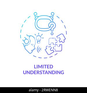 2D limited understanding gradient icon concept Stock Vector