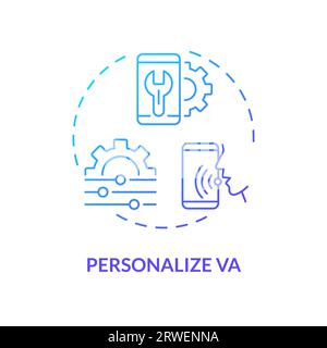 2D personalize VA gradient icon concept Stock Vector