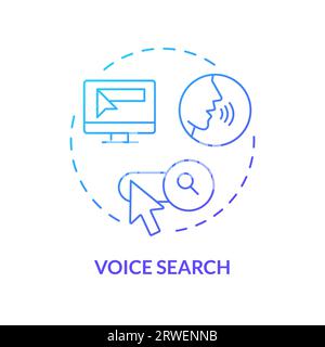 2D voice search gradient icon concept Stock Vector