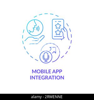 2D mobile app integration gradient icon concept Stock Vector
