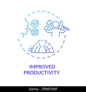 2D improved productivity gradient icon concept Stock Vector