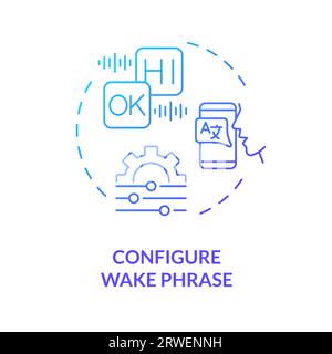 2D configure wake process gradient icon concept Stock Vector