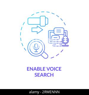 2D enable voice search gradient icon concept Stock Vector