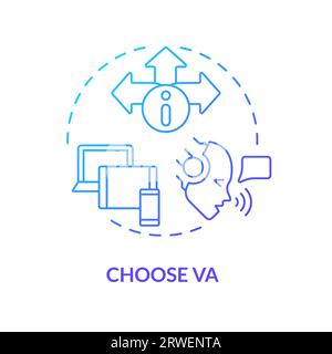 2D choose VA gradient icon concept Stock Vector