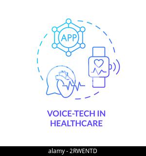 2D voice-tech in healthcare gradient icon concept Stock Vector