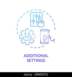 2D additional settings gradient icon concept Stock Vector