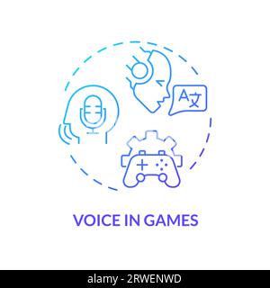 2D voice in games gradient icon concept Stock Vector