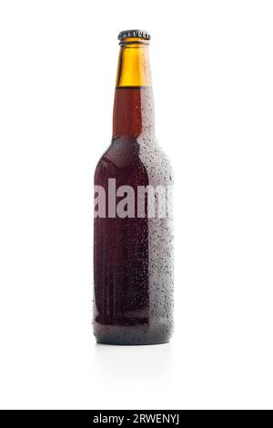 The beer bottle isolated on the white background. Stock Photo
