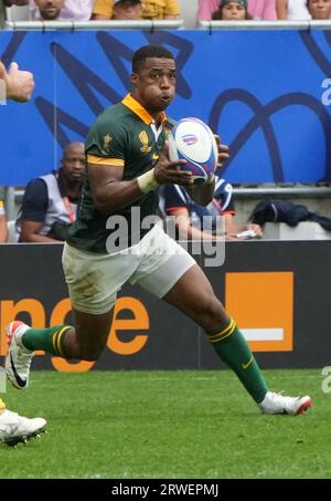 Grant WILLIAMS of South Africa during the World Cup 2023, Pool B rugby union match between SOUTH AFRICA and ROUMANIA on September 17, 2023 at Matmut in Bordeaux , France - Photo Laurent Lairys / DPPI Stock Photo