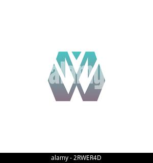 WM Logo Design. Letter MW Icon Vector. MW Simple Design Stock Vector