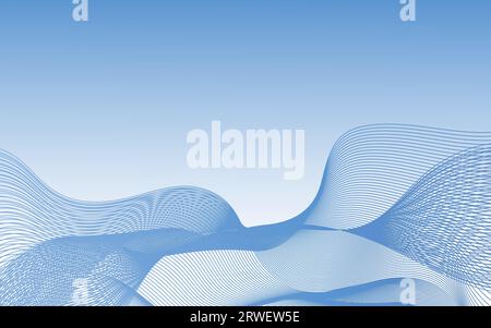 Vector elegant abstract background with light waves. Modern design, sky, water Stock Vector