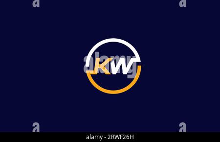 KW logo design. Letter KW initials logo design. vector illustrations Stock Vector