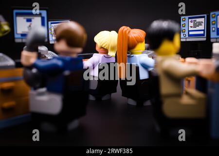 White-collar workers in a open space office Stock Photo