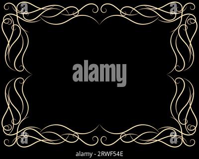 Ornate vintage frame. Swirl ornament. Ornamental curls. Vintage linear border with curlicues. Design a template for invitations, leaflets and greeting Stock Vector