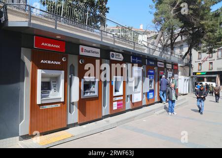Istanbul, Turkey, Turkiye. Row of ATM Machines Stock Photo - Alamy