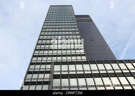 MANCHESTER, UK - APRIL 23, 2013: CIS Tower in Manchester, UK. CIS Tower, also known as Miller Street is the headquarters of Co-operative Banking Group Stock Photo