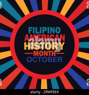 Filipino American History Month October. Vector illustration Suitable for greeting card, poster and banner. Stock Vector