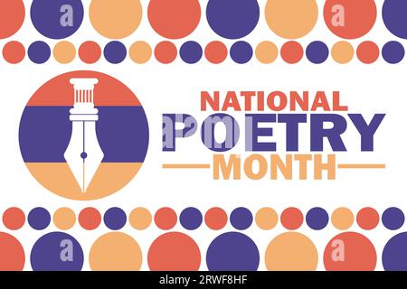 National Poetry Month Vector illustration. Suitable for greeting card, poster and banner. Stock Vector