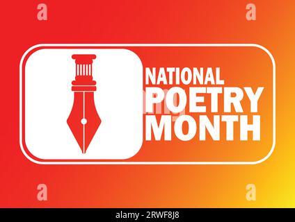 National Poetry Month. Vector illustration Suitable for greeting card, poster and banner. Stock Vector