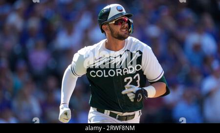 Colorado Rockies left fielder Kris Bryant (23) during the seventh