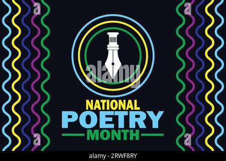 National Poetry Month. Holiday concept. Template for background, banner, card, poster with text inscription. Vector illustration Stock Vector