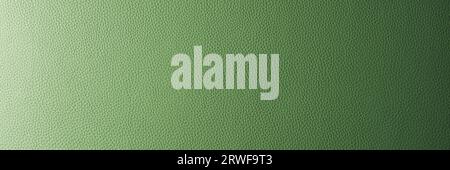Abstract background, wide banner with green gradient leather texture. Genuine structure, luxury pattern.  Gradient, wallpaper, panoramic,  wide, web b Stock Photo