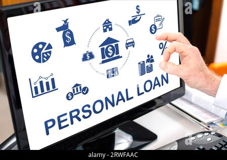 Personal loan concept shown on a computer screen Stock Photo