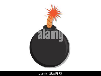 Bomb Vector Flat Design Isolated on White Background Stock Vector