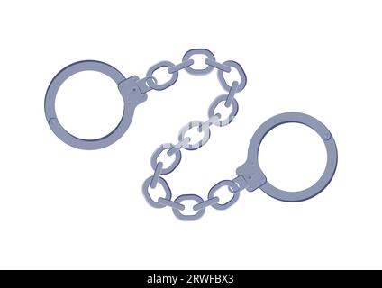 Handcuffs Vector Flat design Isolated on White Background Stock Vector