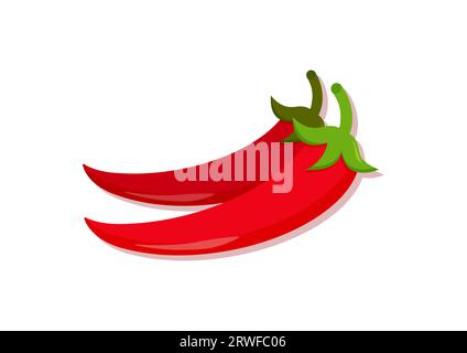 Vector illustration of chilli pepper fresh vegetable. Delicious healthy food Stock Vector