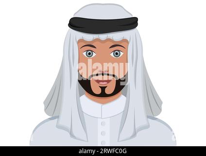 Muslim male character vector illustration isolated on white background Stock Vector