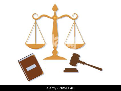 Law and Justice Concept Vector Isolated on white Background Stock Vector