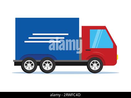Delivery Truck vector flat design isolated on white background Stock Vector