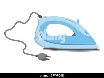 Electric Clothes Iron Vector Flat Design Isolated On White Background Stock Vector