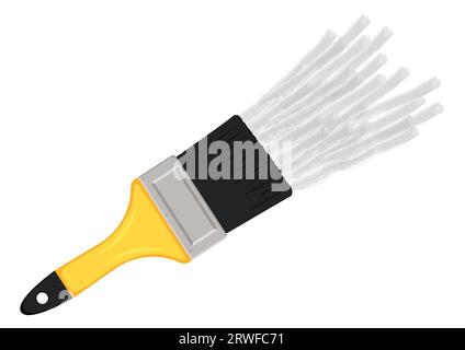 Wall Paint Brush Clipart Vector Flat Design Isolated on White Background Stock Vector