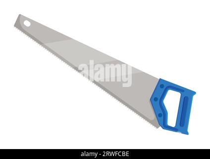 Hand saw work tools clipart vector flat design isolated on white background Stock Vector