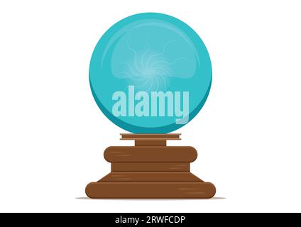 Magic Glass Ball Vector Illustration Isolated on White Background Stock Vector