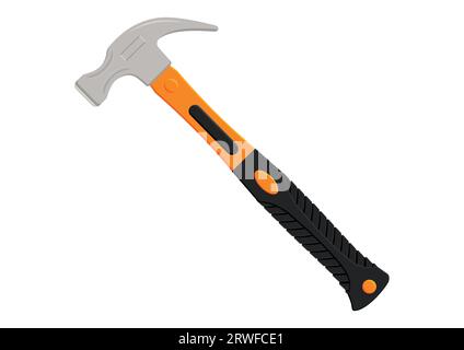 Heavy Duty Claw Hammer for Construction Vector Illustration Isolated on White Background Stock Vector